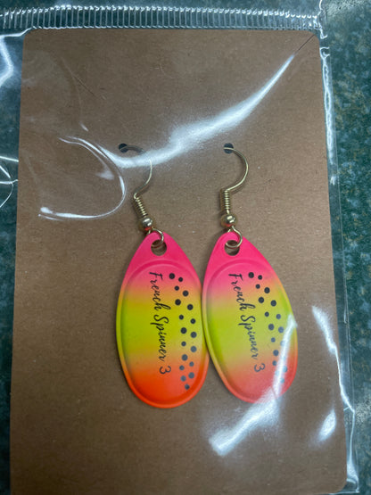 Earrings Post Mount, Walleye Colorado Blade