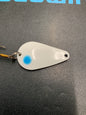 Dons Tackle Casting Spoon 1/2 oz Double White Blue Spot