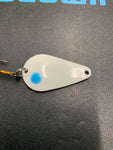 Dons Tackle Casting Spoon 1/2 oz Double White Blue Spot