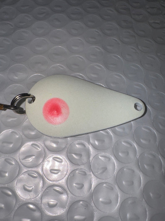 Dons Tackle Casting Spoon 1/2 oz Double White Red Spot