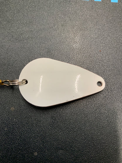Dons Tackle Casting Spoon 1/2 oz Oranged White Stripe White Back
