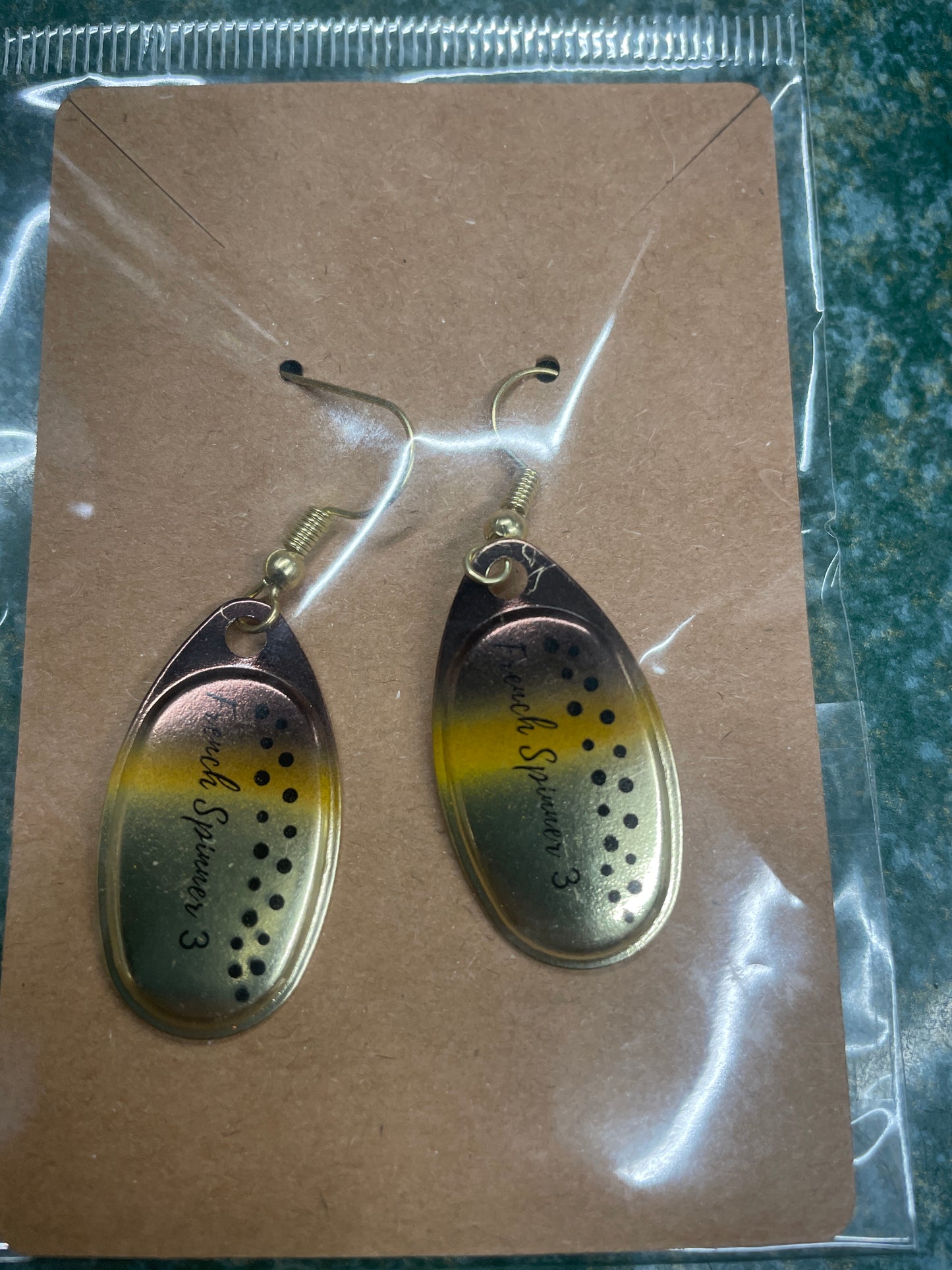 Earrings Post Mount, Walleye Colorado Blade