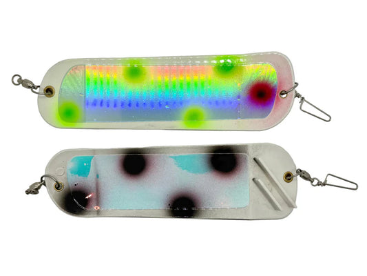 Gator Bait 8" Double Fin Flasher Rainbow Two Face