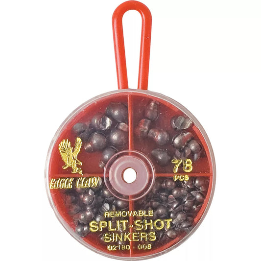 Eagle Claw Removable Split-Shot Sinkers Dial Pack 76pcs