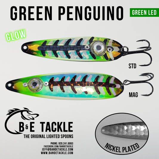 B&E Tackle Original Lighted Spoon Green Penguino LED: Green Light