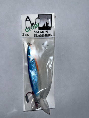 AW Lures Salmon Slammer Jigs 2 oz Dolphin – Tangled Tackle Co