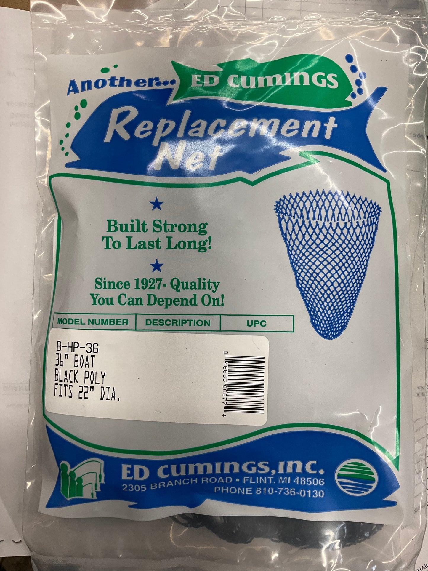 Cumings Replacement Net Heavy Green Poly Fits 22 Frame MP36"