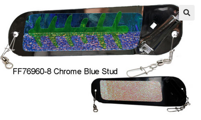 Dreamweaver Paddle Flip Fin FF 76960-8 Chrome Blue Stud