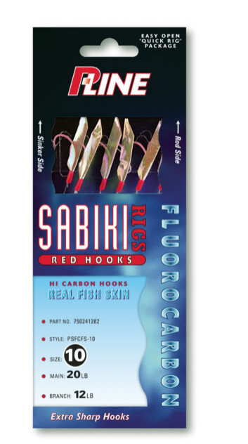 P-Line Sabiki Rigs Red Hooks Fluorocarbon