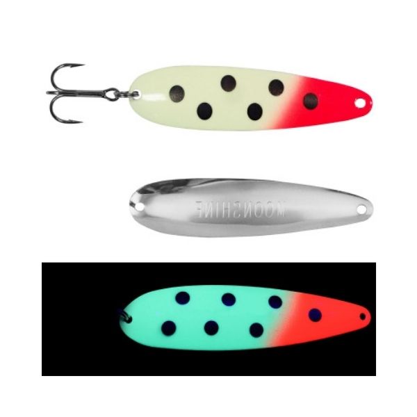 Moonshine Lures Trolling Spoon Glow Bloody Nose