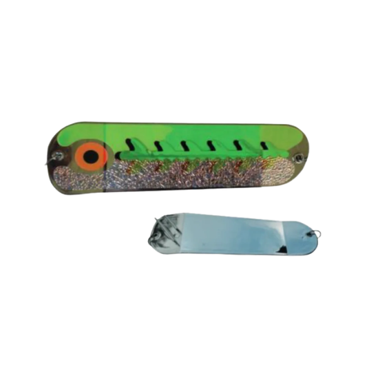 Sal-Eye 8" Salmon Flasher Green Gasoline Chrome