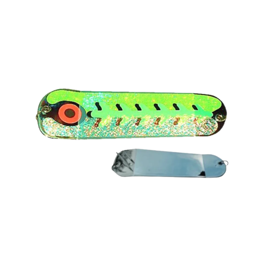 Sal-Eye 8" Salmon Flasher Yellow Gasoline Chrome
