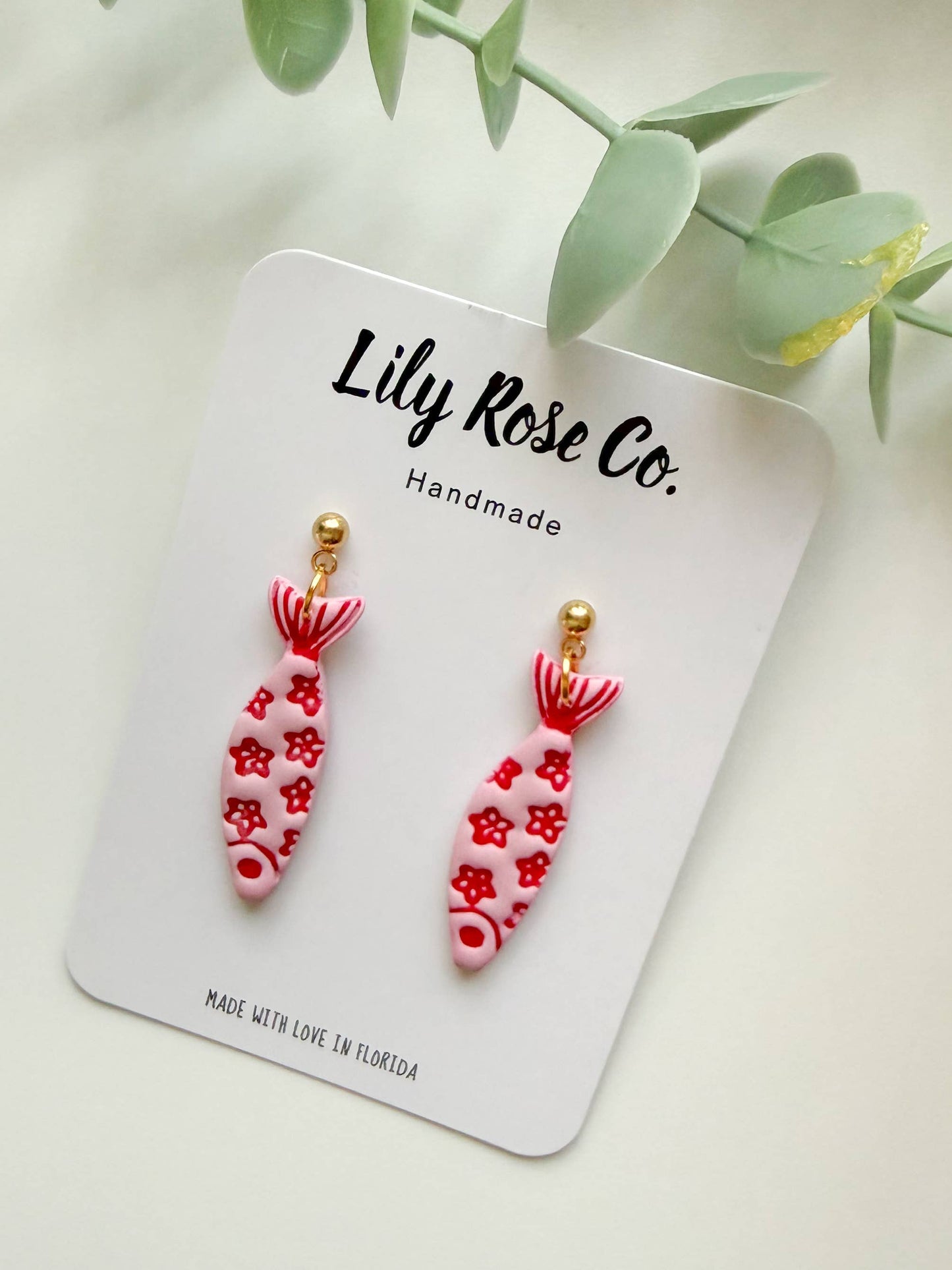 Coastal Fish Earrings / Pink and Red / Earrings for Her