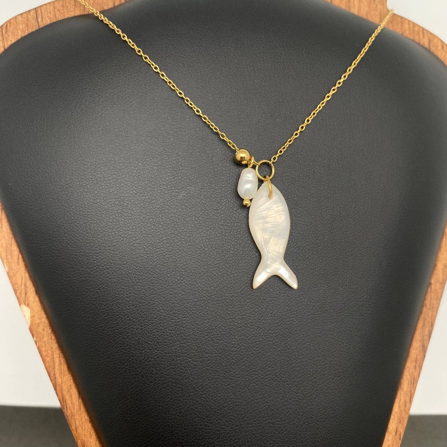 Shell Fish 18K Gold Plated Stainless Steel Necklace - FGS