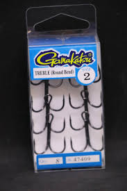 Gamakatsu Treble Hooks Round Bend SZ2