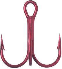 VMC Round Bend Treble Hook Red SZ1 7PK 9651 TR