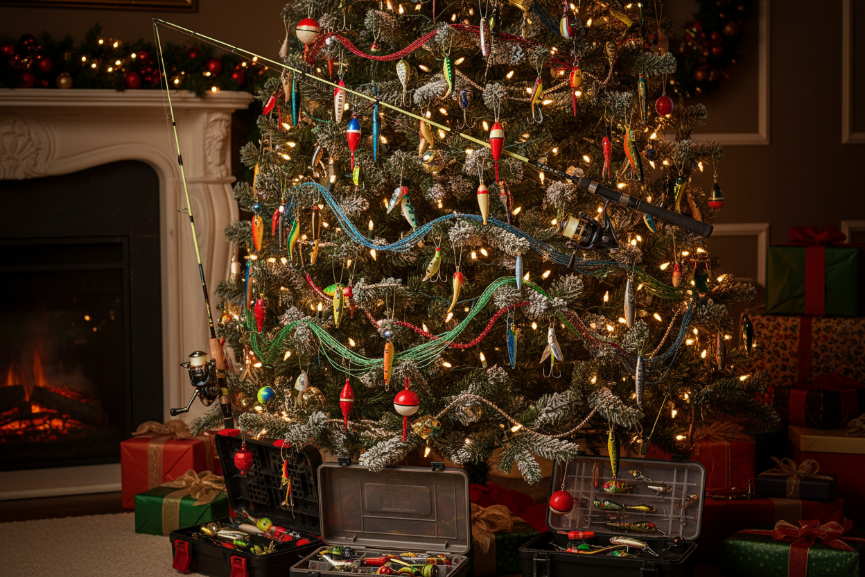 Fishing christmas tree
