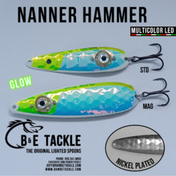 B&E Tackle Original Lighted Spoon Nanner Hammer LED: Multi Color Light