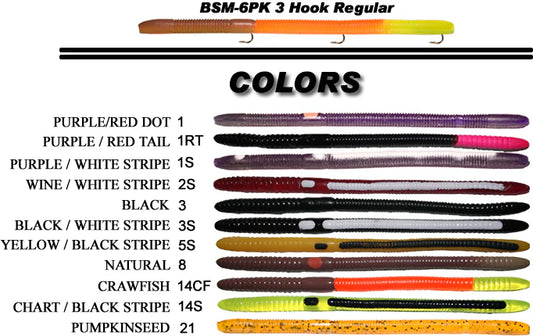 Bass Stopper - Magnum 3 Hk Reg Rigged Worms