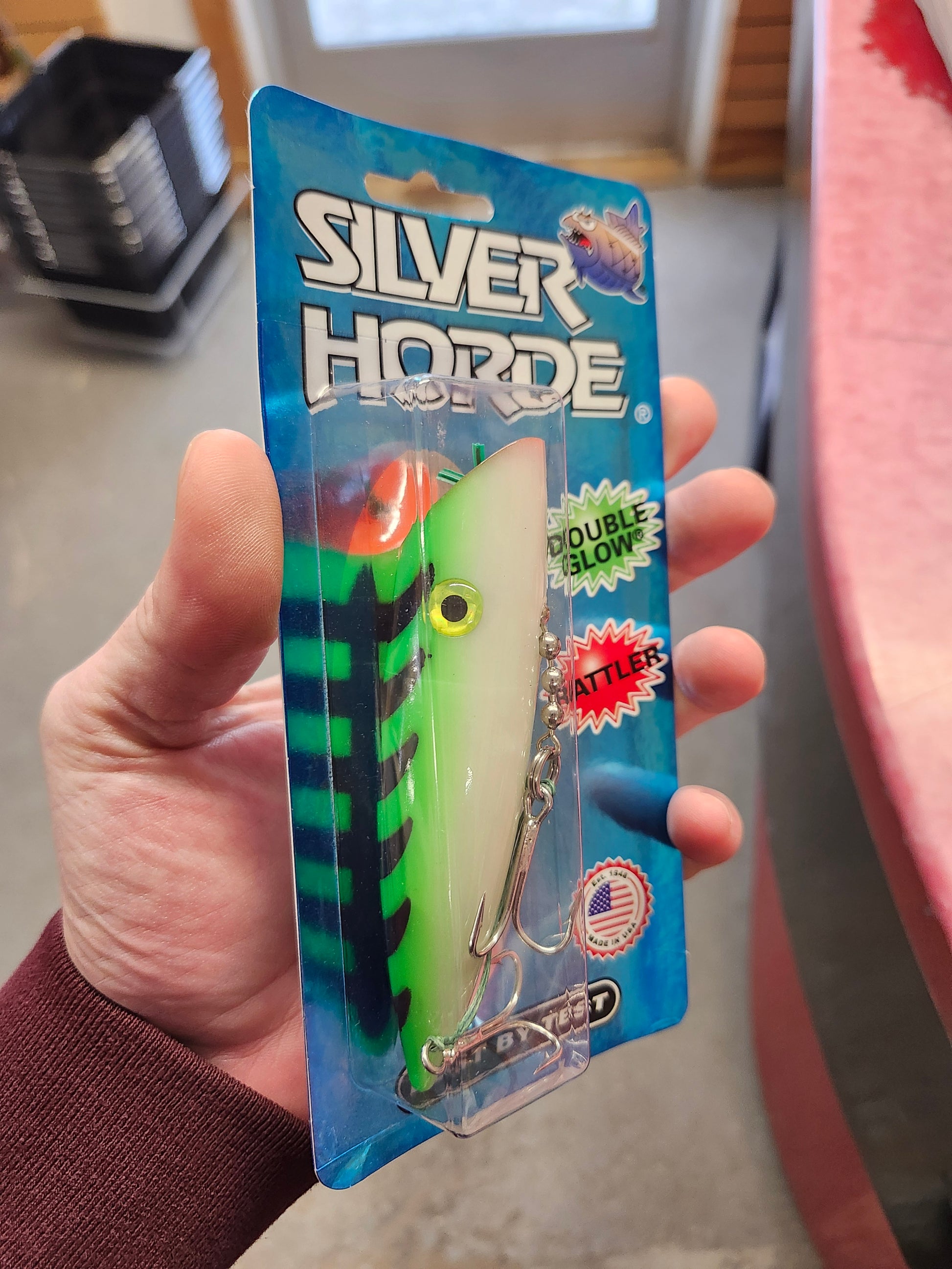 Silver Horde 5 w/Rattle Glow/Green w/Black Ladder – Tangled Tackle Co.
