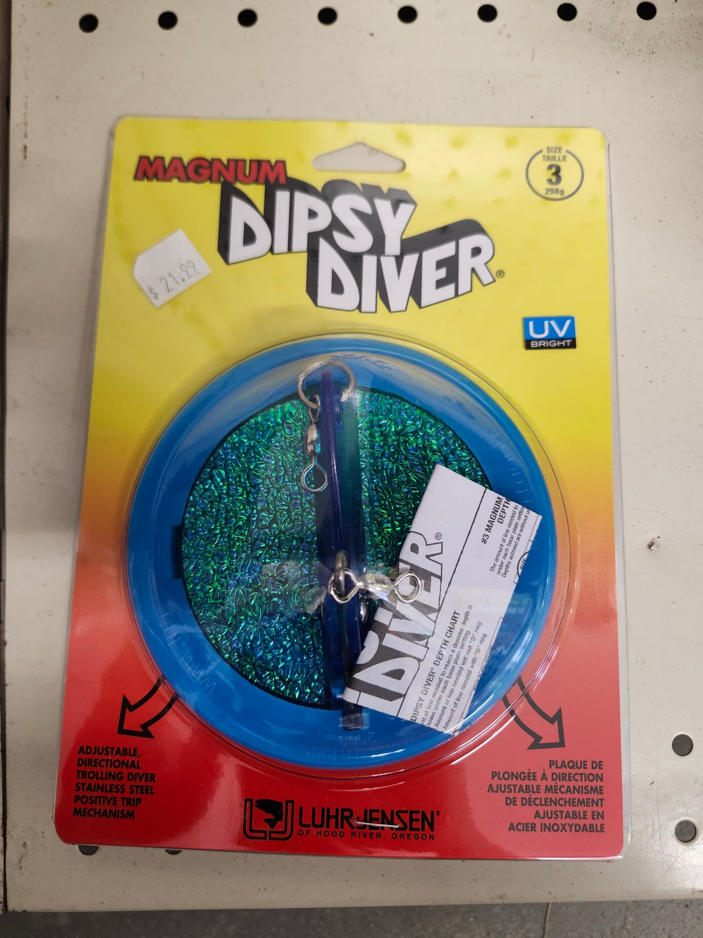 Luhr Jensen 3 Dipsy Diver Magnum Diver  - Fish Candy Blue UV