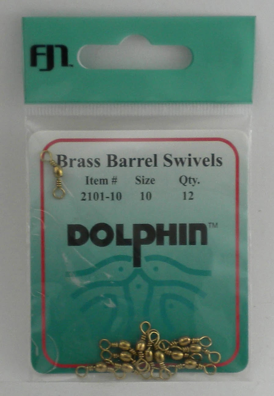 Dolphin Brass Barrel Swivels Sz:10 Qty:12 2101-10