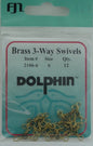 Dolphin Brass Three Way Swivels Sz:6 Qty:12 2106-6
