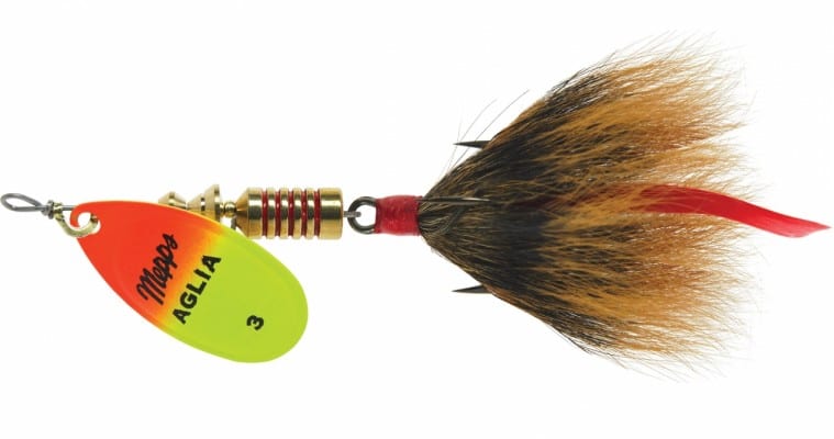 Mepps Aglia 1/3OZ B4ST HOC-BR Hot Orange/Chartreuse/Brown Skirt