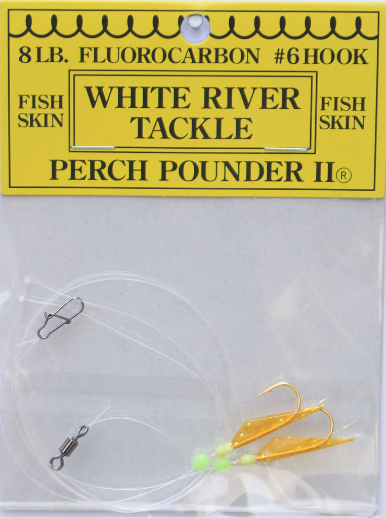 White River Tackle - Perch Pounder II Gold & Chart Size 6 Hook – Tangled  Tackle Co