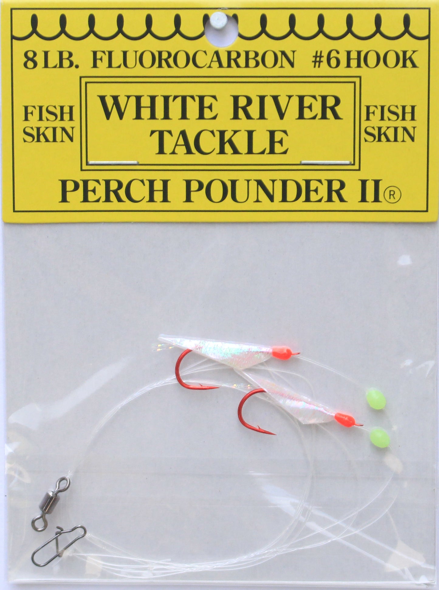 White River Tackle -Perch Pounder II Pearl & Red Size 6 Hook