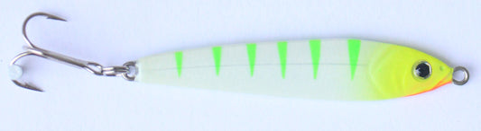White River Tackle Luna Jigging Spoon 3/4 oz Glow Ghost
