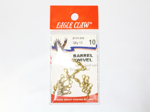 Eagle Claw Barrel Swivel Sz10 Qty 12 01111-010 SBB12-10
