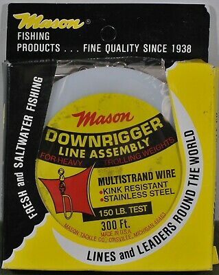 Mason Line Riggers Mason Downrigger Line Assembly 150LB Test 300ft DRL-300 – Tangled ...