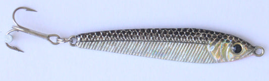 White River Tackle Luna Jigging Spoon  1 1/2oz Black Silver