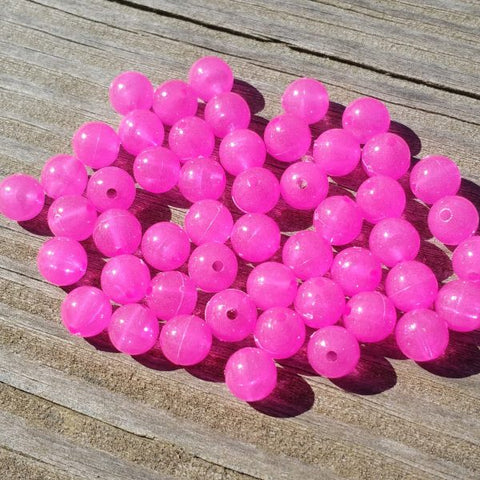 Purple Taco 8mm Pink Glow Beads 50 Pk 252