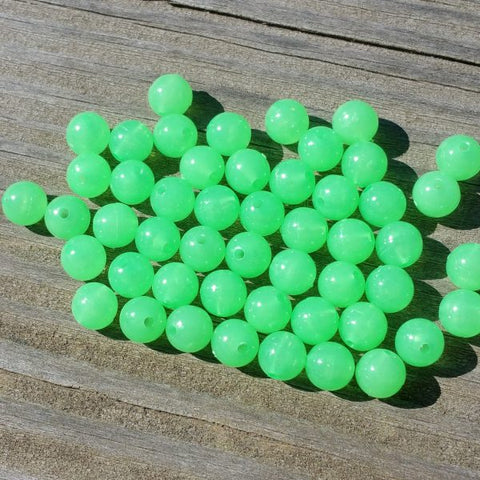 Purple Taco 8mm Green Glow Beads 50 Pk 254
