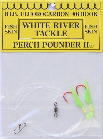 White River Tackle -Perch Pounder II Glow/Chartreuse Size 8 Hook