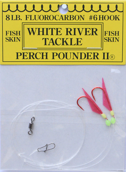 White River Tackle - Perch Pounder Pink/Chart Head #6 Hook PPII-#6H-08