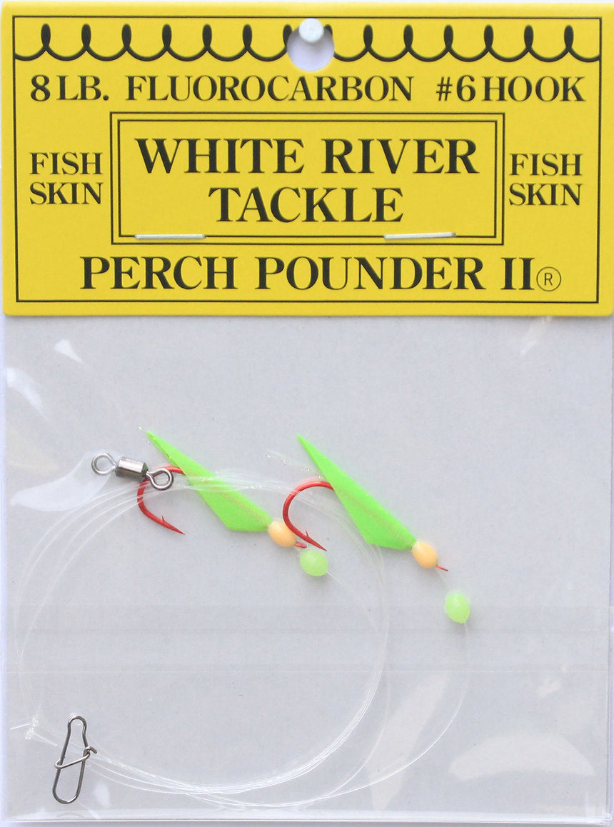 White River Tackle -Perch Pounder II Glow & Orange Size 6 Hook