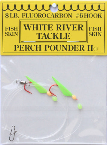 White River Tackle -Perch Pounder II Glow & Orange Size 6 Hook