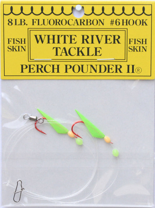 White River Tackle -Perch Pounder II Glow & Orange Size 4 Hook