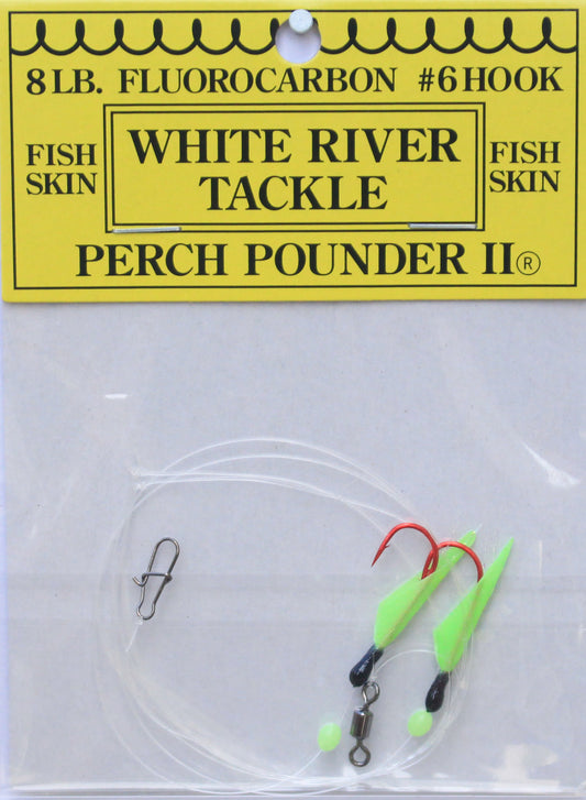White River Tackle - Perch Pounder II Black & Glow Size 6 Hook