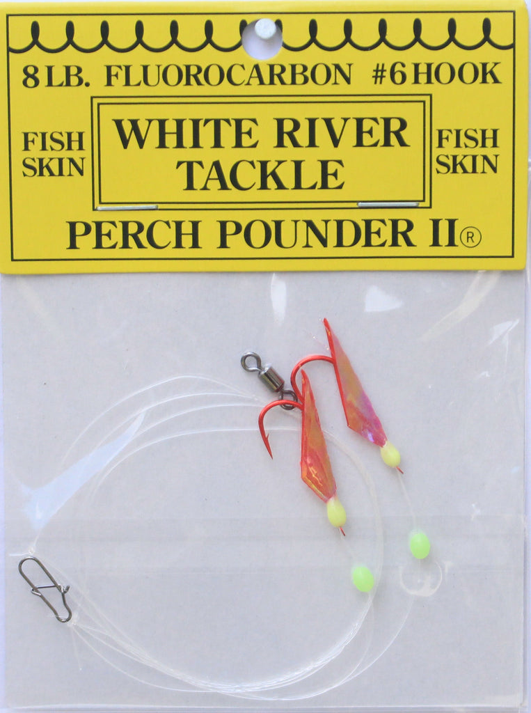 White River Tackle - Perch Pounder II Chart & Red Size 6 Hook