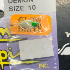 Custom Jigs & Spins Demon Glow Lime Glow Size 10