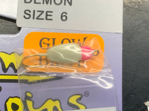 Custom Jigs & Spins Demon Glow Pink Glow Size 6