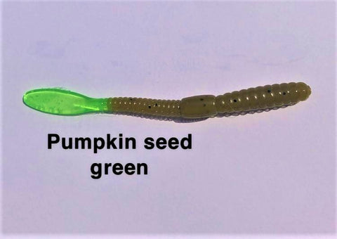 Boxer Baits Finesse Worms "Pumpkin Seed Green"