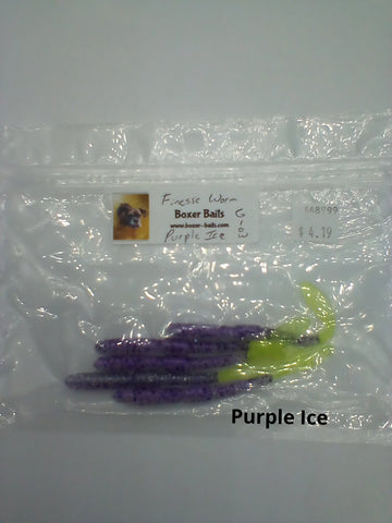 Boxer Baits Finesse Worms Purple Ice