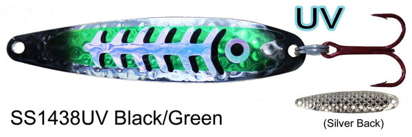 DW Standard Spoon - DW1443 UV Rasta Goose – Tangled Tackle Co