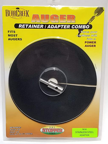 Bear Creek Bait Co. Ice Auger Acc. Auger Retainer Adapter Combo