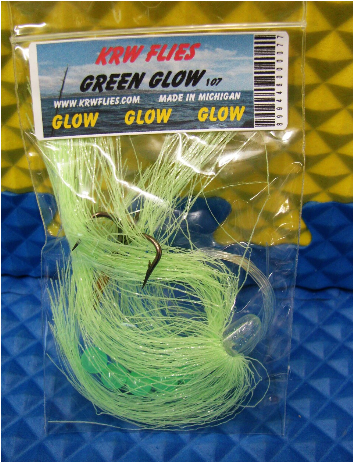 KRW Green Glow Trolling Flies TF107